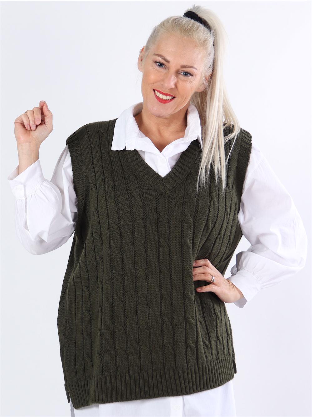 Aisha - Strikvest med v-udskæring